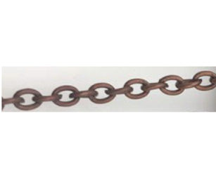 Metal chain 5x6.5mm (copper color, one meter long) - Click Image to Close